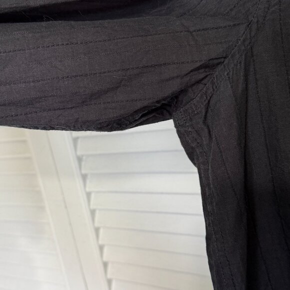 3/$20, Kenneth Cole Men Black Stripe Long Sleeves Shirt, 100% Cotton Size XL - Picture 6 of 12